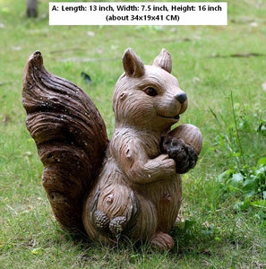 Large Squirrel with Pine Cones Statue for Garden, Animal Statue for Garden Ornament, Villa Outdoor Decor Gardening Ideas-artworkcanvas
