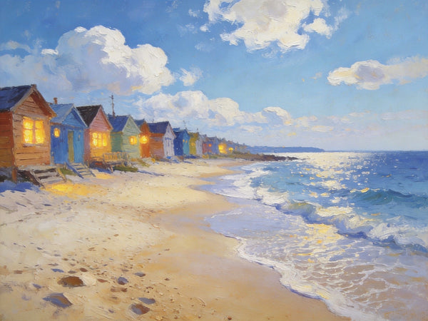 Beachside Getaway, Landscape Canvas Paintings, Hand Painted Canvas Art, Small Landscape Paintings on Canvas, Heavy Texture Oil Paintings, Original Oil Paintings