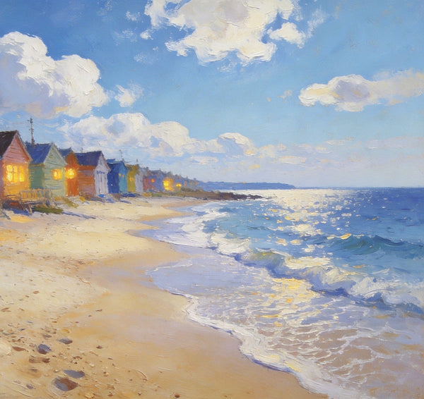 Beachside Getaway, Landscape Canvas Paintings, Hand Painted Canvas Art, Small Landscape Paintings on Canvas, Heavy Texture Oil Paintings, Original Oil Paintings