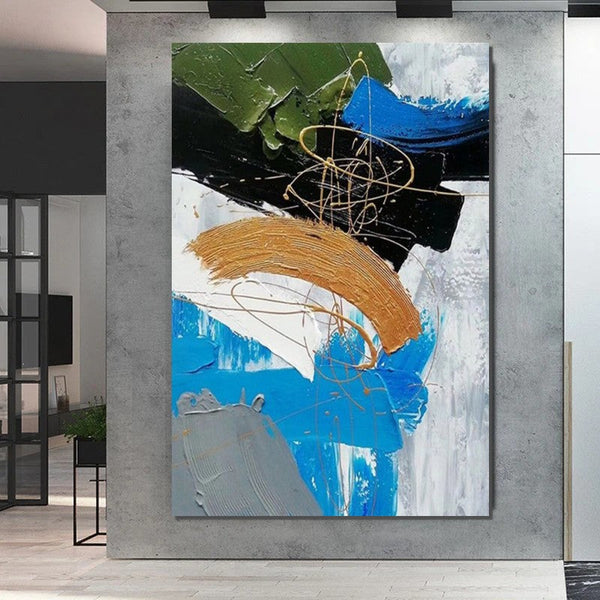 Large Acrylic Canvas Paintings, Living Room Abstract Wall Art Ideas, Large Wall Art Ideas, Impasto Painting, Simple Modern Abstract Painting-artworkcanvas