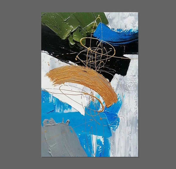 Large Acrylic Canvas Paintings, Living Room Abstract Wall Art Ideas, Large Wall Art Ideas, Impasto Painting, Simple Modern Abstract Painting-artworkcanvas