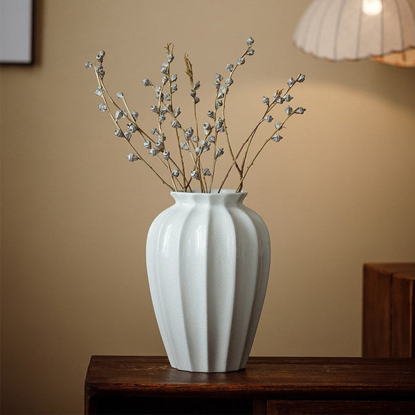 Centerpiece Ceramic Bud Vases, Porcelain Flower Vases, Large Flower Vases on Table, Handmade Water Holding Flower Vase-artworkcanvas