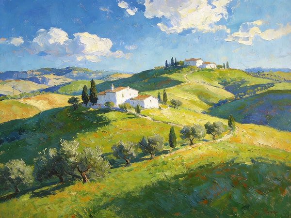 The Rolling Hills of Tuscany, Canvas Wall Art Paintings, Hand Painted Canvas Art, Original Landscape Paintings, Original Oil Paintings, Buy Canvas Paintings Online-artworkcanvas