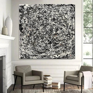Modern Paintings for Dining Room, Hand Painted Wall Painting, Abstract Canvas Painting, Extra Large Abstract Artwork, Black Abstract Canas Art-artworkcanvas