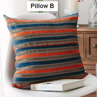 Decorative Throw Pillows for Living Room, Bohemian Style Chenille Pillow Cover, Bohemian Decorative Sofa Pillows-artworkcanvas