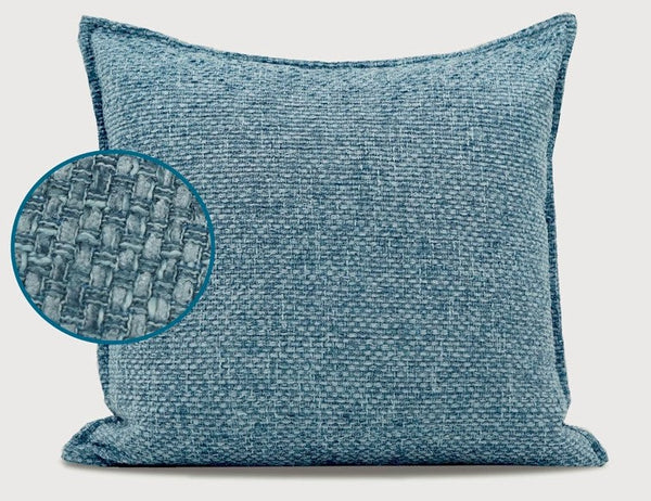 Large Modern Square Throw Pillows for Couch, Blue Modern Sofa Pillow, Blue Decorative Pillow, Simple Throw Pillow for Interior Design-artworkcanvas