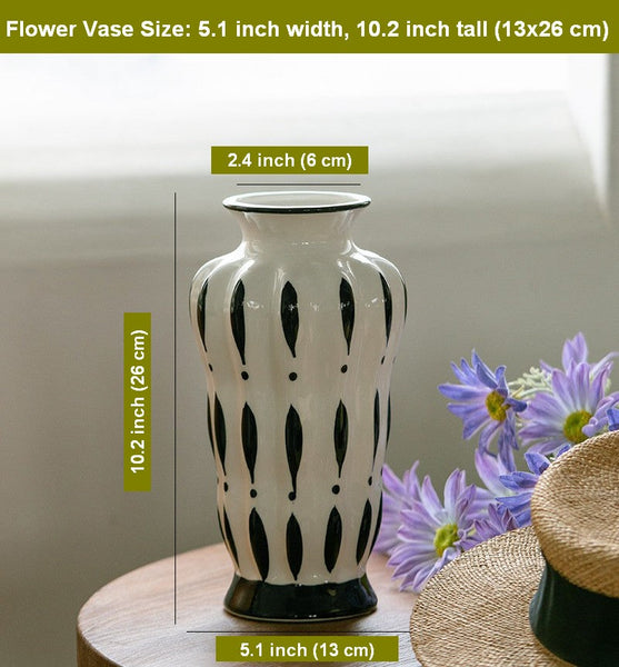 Modern Flower Vases on Table, Porcelain Flower Vases, Water Holding Flower Vases, Handmade Bouquet Ceramic Vases-artworkcanvas