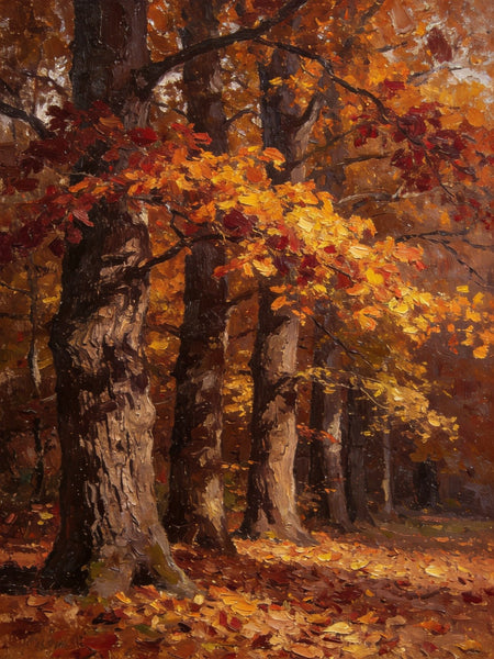 Original Landscape Art, Autumn Forest Landscape, Landscape Paintings for Bedroom, Small Oil Paintings, Hand Painted Canvas Art, Heavy Texture Wall Art Paintings-artworkcanvas