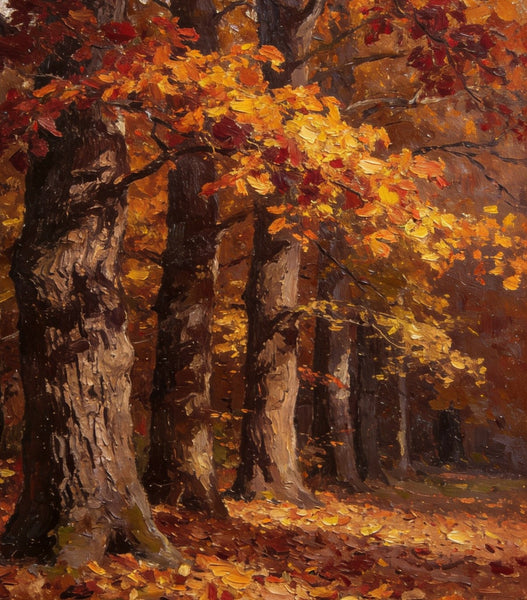 Original Landscape Art, Autumn Forest Landscape, Landscape Paintings for Bedroom, Small Oil Paintings, Hand Painted Canvas Art, Heavy Texture Wall Art Paintings-artworkcanvas