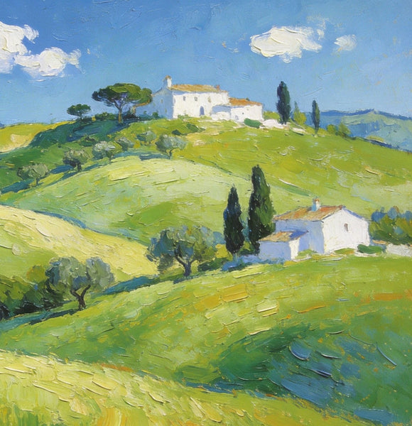 The Hills of Tuscany, Palette Knife Oil Paintings, Small Landscape Paintings, Original Oil Paintings, Landscape Canvas Paintings, Hand Painted Canvas Art-artworkcanvas