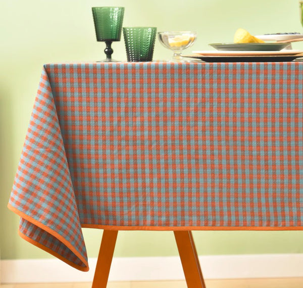 Cotton Chequer Rectangular Tablecloth for Kitchen, Rectangle Table Covers for Dining Room Table, Square Tablecloth for Coffee Table, Farmhouse Table Cloth-artworkcanvas