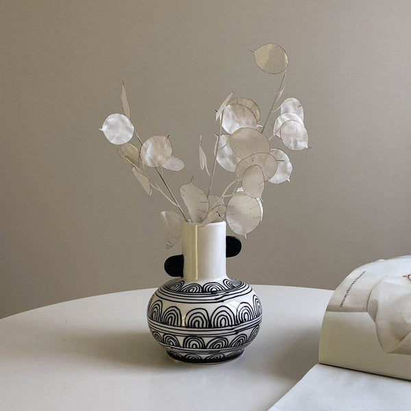 Rustic Porcelain Flower Vases, Handmade Water Holding Flower Vases, Ceramic Bud Vases, Small Flower Vases on Table-artworkcanvas