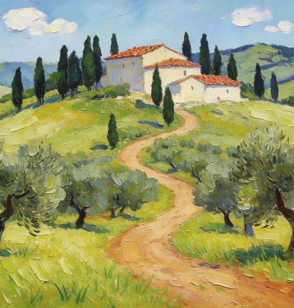 Serene Tuscan Landscape, Original Landscape Paintings, Landscape Canvas Paintings, Buy Paintings Online, Hand Painted Canvas Art