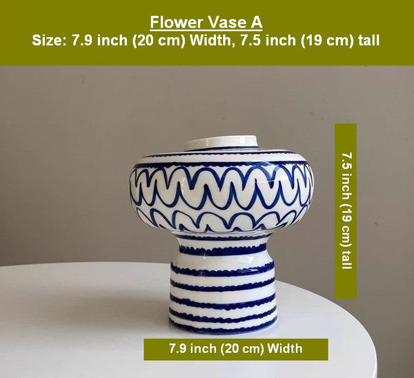 Handmade Water Holding Flower Vases, Modern Ceramic Flower Vases, Porcelain Bud Vases, Small Flower Vases on Table-artworkcanvas