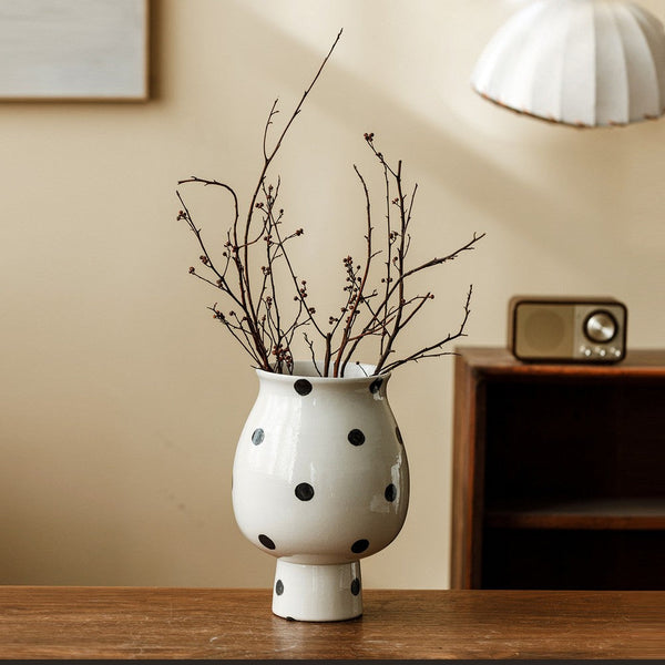 Small Flower Vases on Table, Handmade Water Holding Flower Vase, Ceramic Bud Vases, Modern Porcelain Flower Vases-artworkcanvas