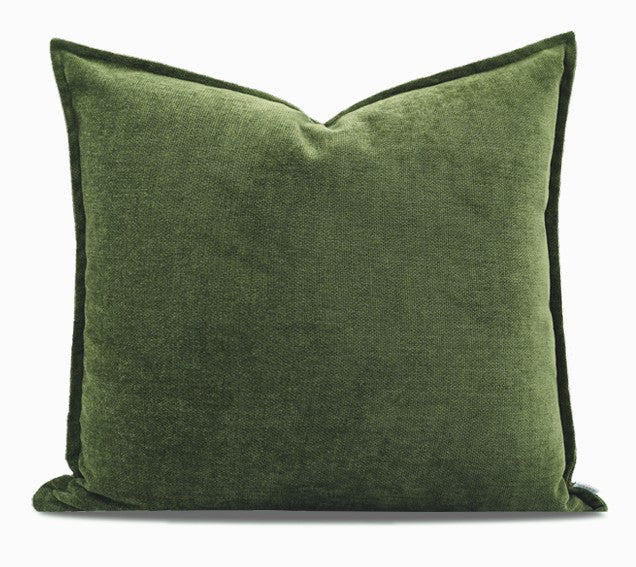 Large Throw Pillow for Interior Design, Simple Decorative Throw Pillows, Large Green Square Modern Throw Pillows for Couch, Contemporary Modern Sofa Pillows-artworkcanvas