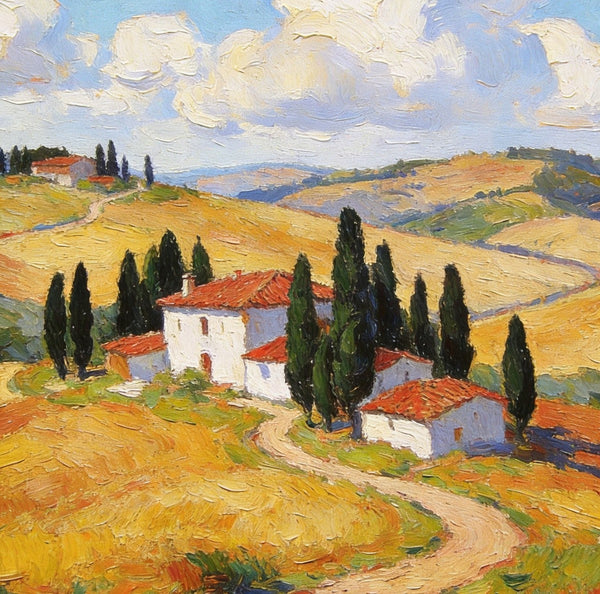 Canvas Paintings for Living Room, Tuscan Hillside Beauty, Small Original Paintings, Hand Painted Canvas Art, Landscape Oil Paintings-artworkcanvas