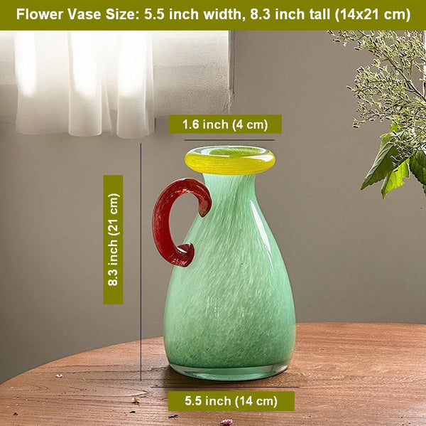 Cute Handmade Glass Bud Vases, Decorative Flower Vases, Flower Vases on Table, Small Flower Vase, Modern Glass Flower Vases-artworkcanvas