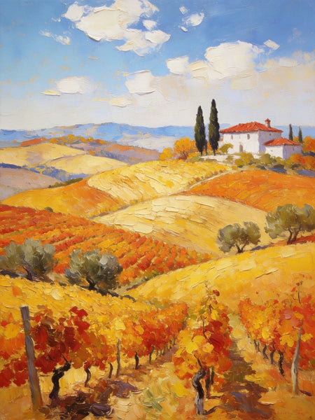 Tranquil Tuscan Land, Landscape Oil Paintings, Small Original Paintings, Canvas Paintings for Bedroom, Hand Painted Canvas Art-artworkcanvas