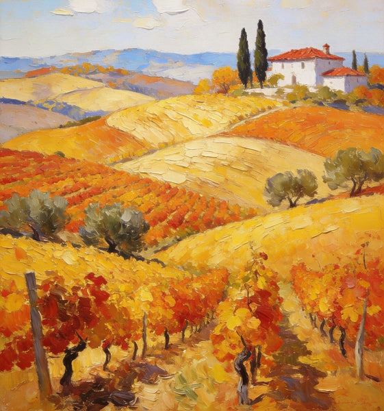 Tranquil Tuscan Land, Landscape Oil Paintings, Small Original Paintings, Canvas Paintings for Bedroom, Hand Painted Canvas Art-artworkcanvas