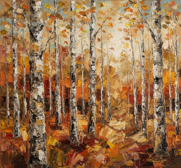 Original Landscape Paintings, Autumn Birch Tree Forest Painting, Buy Small Paintings Online, Hand Painted Canvas Art, Small Canvas Artwork
