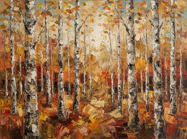 Original Landscape Paintings, Autumn Birch Tree Forest Painting, Buy Small Paintings Online, Hand Painted Canvas Art, Small Canvas Artwork