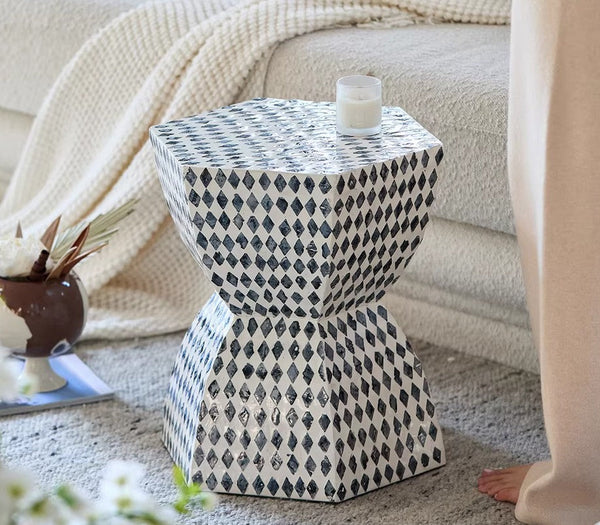 Small End Table, Modern Side Table, Bedside Small Side Table, Contemporary Bedside Table, Shell Small Sofa Side Table, Portable Casual Side Table, Creative Coffee Table, Contemporary Side Table-artworkcanvas