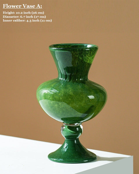 Contemporary Vase for Modern Home Decor, Unique Modern Glass Vase, Modern Glass Flower Vases, Handmade Liuli Vases, Centerpiece Vases on Table-artworkcanvas
