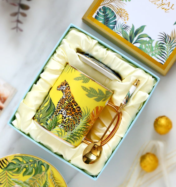 Modern Ceramic Mugs in Gift Box, Large Capacity Jungle Animal Porcelain Mugs, Creative Porcelain Cups, Large Ceramic Mugs for Office-artworkcanvas