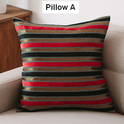 Decorative Throw Pillows for Living Room, Bohemian Style Chenille Pillow Cover, Bohemian Decorative Sofa Pillows-artworkcanvas