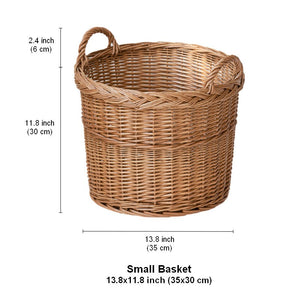 Round Storage Basket for Clothes, Natural Hand-woven Wicker Storage Basket for Clothes, Extra Large Kitchen Storage Baskets, Willow Weaving Baskets for Clothes-artworkcanvas