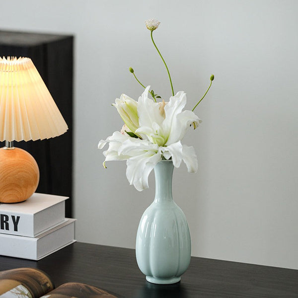 Small Flower Vases on Table, Rustic Porcelain Flower Vases, Ceramic Bud Vases, Handmade Water Holding Flower Vase-artworkcanvas