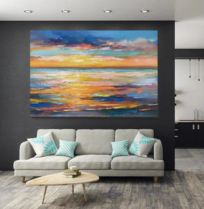 Hand Painted Acrylic Painting, Original Landscape Paintings, Wall Painting for Living Room, Canas Paintings for Dining Room-artworkcanvas