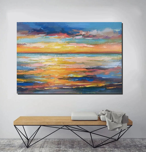 Hand Painted Acrylic Painting, Original Landscape Paintings, Wall Painting for Living Room, Canas Paintings for Dining Room-artworkcanvas