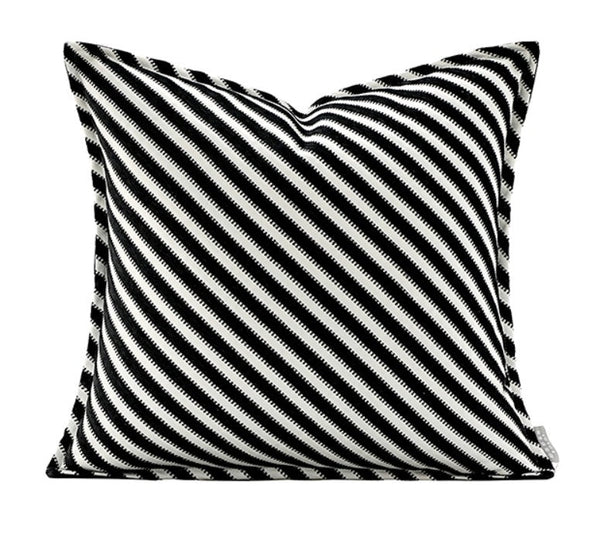 Modern Pillows for Couch, Black and White Stripe Modern Pillows, Decorative Throw Pillows for Living Room, Modern Sofa Pillows-artworkcanvas