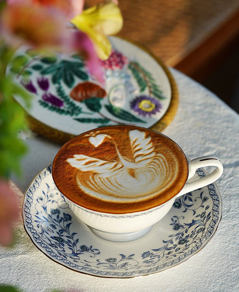 Traditional Tea Cup Set, Porcelain Tea Cups, Floral Tea Cup Set, Classic British Tea Cups, Elegant Tea Cup With Saucer, Ceramic Tea Cup with Saucer, Tea Cup Set, Vintage Tea Cup Set, Modern Ceramic Cups-artworkcanvas