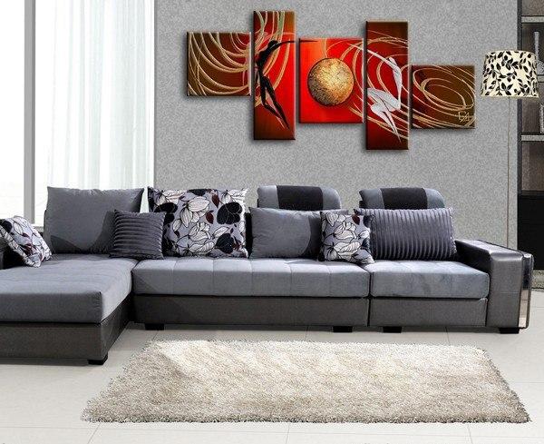Simple Modern Art, Love Abstract Painting, Bedroom Room Wall Art Paintings, Abstract Art of Love, 5 Piece Canvas Painting-artworkcanvas