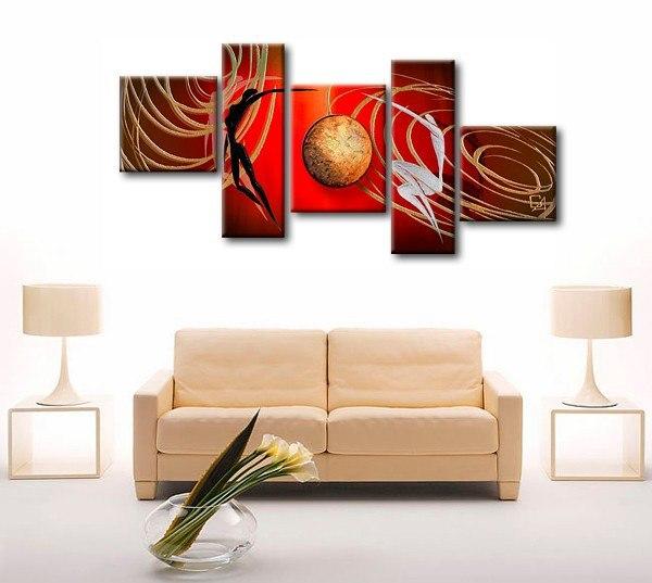 Simple Modern Art, Love Abstract Painting, Bedroom Room Wall Art Paintings, Abstract Art of Love, 5 Piece Canvas Painting-artworkcanvas