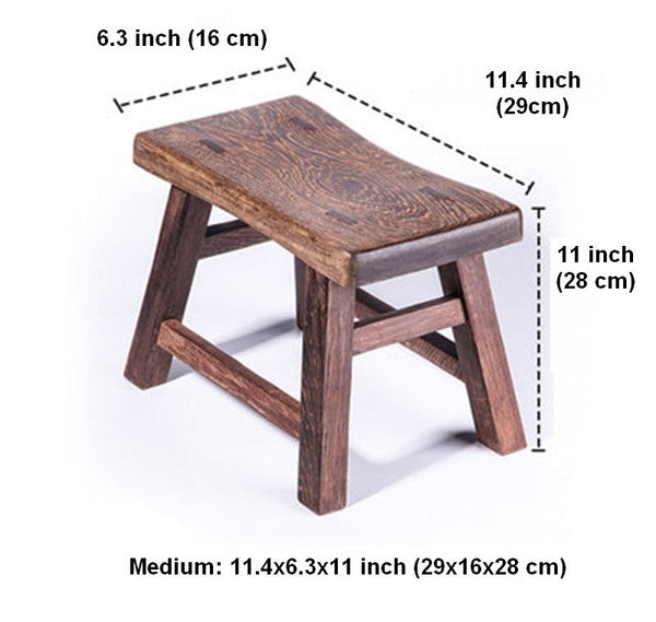 Wenge Wood Stool, Children's Wooden Stool, Shoe-changing Stool, Solid Wood low Stool, Sofa Stool, Dining Table Stool-artworkcanvas