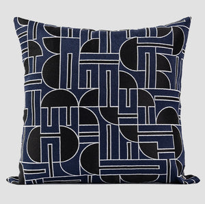 Abstract Decorative Throw Pillows, Geomeric Contemporary Pillows, Blue Square Modern Throw Pillows for Couch, Large Simple Throw Pillow for Interior Design-artworkcanvas