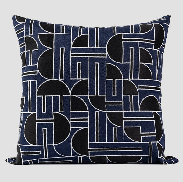 Abstract Decorative Throw Pillows, Geomeric Contemporary Pillows, Blue Square Modern Throw Pillows for Couch, Large Simple Throw Pillow for Interior Design-artworkcanvas