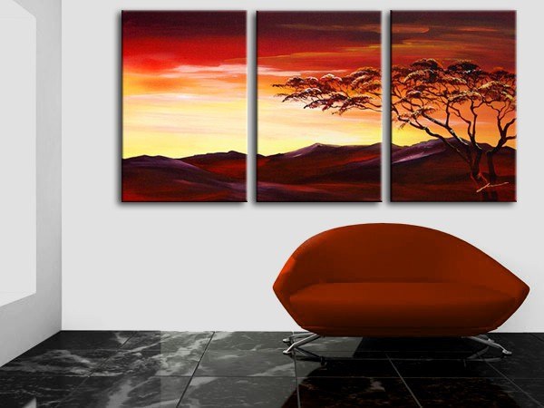 Landscape Painting, Forest Tree Painting, Canvas Painting for Living Room, Hand Painted Canvas Art, Acrylic Landscape Painting, 3 Piece Wall Art