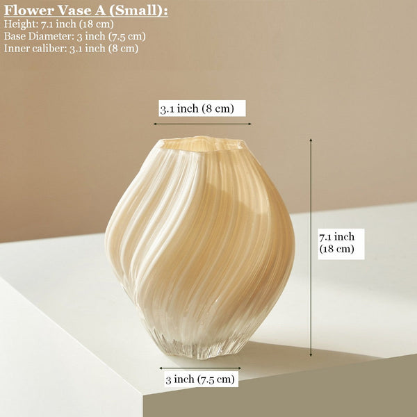 Handmade Contemporary Glass Vases, Unique Decorative Glass Vase, Mid Century Vases for Flowers, Modern Vases for Living Room, Centerpiece Vases on Table-artworkcanvas