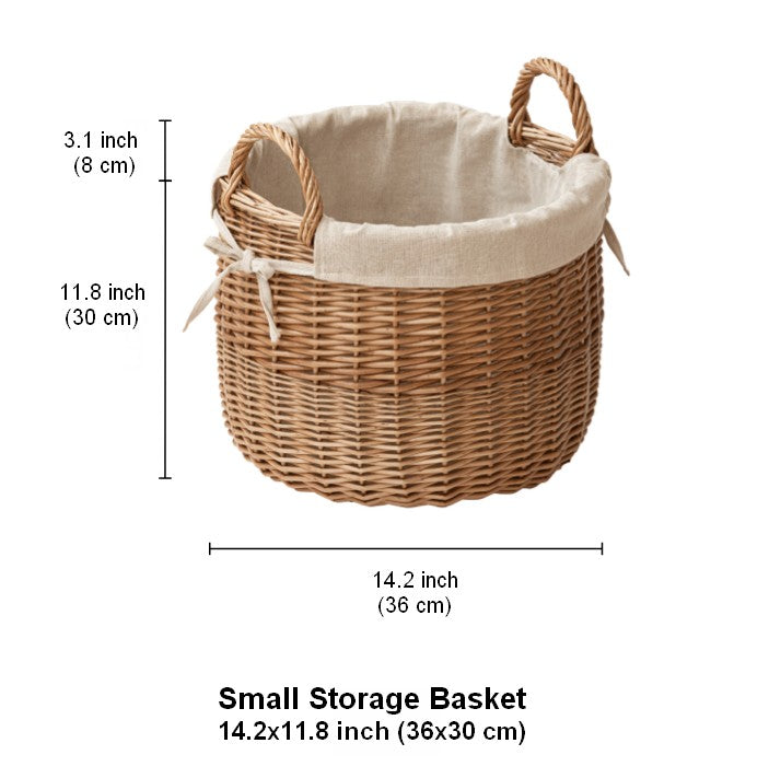 Large Round Storage Basket for Clothes, Natural Hand-woven Wicker Storage Basket for Clothes, Willow Weaving Baskets for Clothes, Extra Large Kitchen Storage Baskets-artworkcanvas