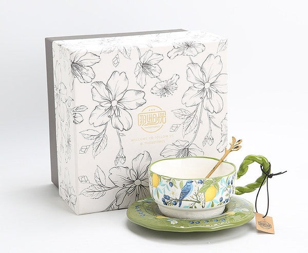 Ceramic Coffee Cups in Gift Box, British Afternoon Tea Cups Tea Cup and Saucer Set, Porcelain Tea Cup and Saucer Set-artworkcanvas