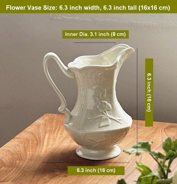 Ceramic Bud Vases, Small Flower Vases on Table, Rustic Porcelain Flower Vases, Handmade Water Holding Flower Vases-artworkcanvas