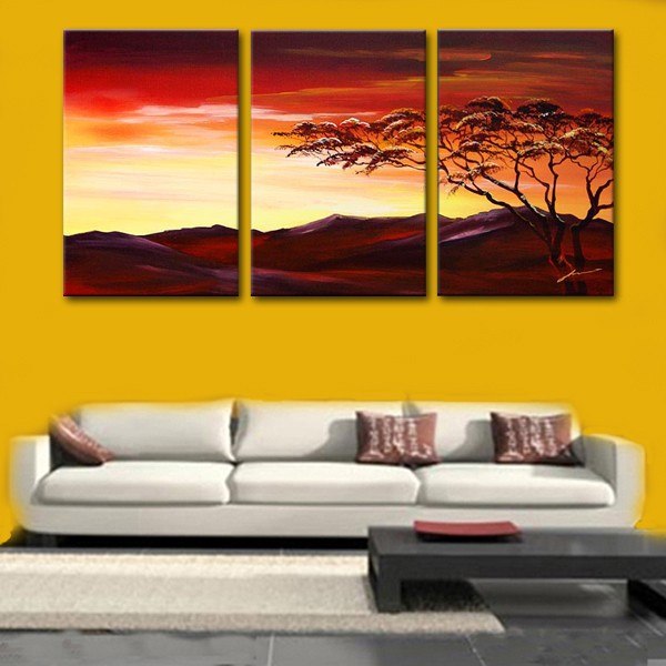 Landscape Painting, Forest Tree Painting, Canvas Painting for Living Room, Hand Painted Canvas Art, Acrylic Landscape Painting, 3 Piece Wall Art