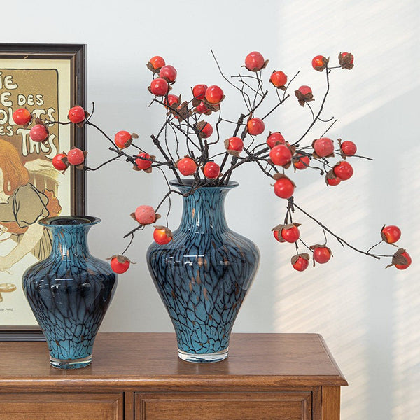 Handmade Liuli Vases, Centerpiece Vases on Table, Colored Glaze Vase for Modern Home Decor, Glass Bud Vases, Bouquet Flower Vase-artworkcanvas