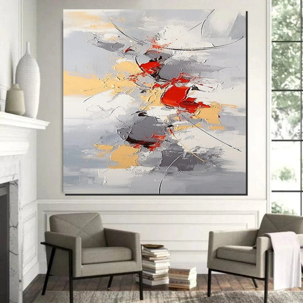 Canvas Paintings for Living Room, Large Wall Art for Bedroom, Simple Modern Art, Contemporary Art on Canvas, Hand Painted Heavy Texture Paintings-artworkcanvas