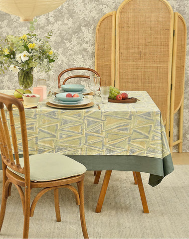 Geometric Modern Table Covers for Kitchen, Extra Large Rectangle Tablecloth for Dining Room Table, Country Farmhouse Tablecloths for Oval Table-artworkcanvas